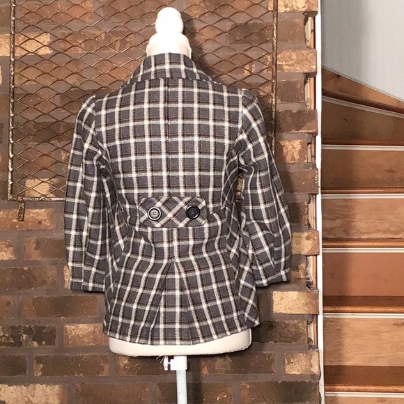 Forever light-weight blazer coat tan, gray, white plaid S - Picture 3 of 6